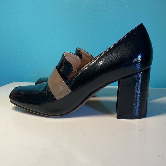 Franco Sarto Shoes - Franco Sarto Womens Heels Size 7 / 37 Black Patent Leather 3" Block Heel  Shoes